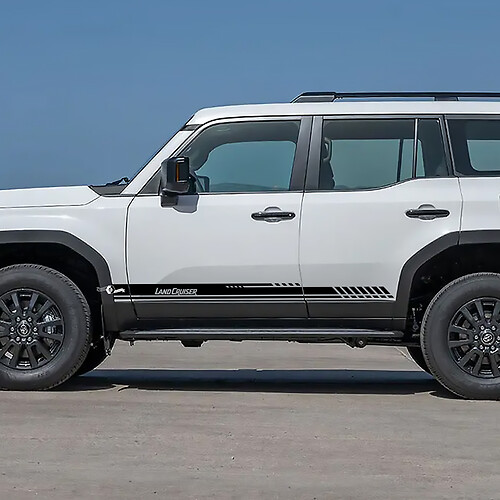 Toyota Land Cruiser porte laterali accento strisce decalcomanie adesivi in ​​vinile grafica 4
