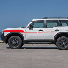 Adesivi Decorativi a Strisce a Scacchi per Porte Laterali in Vinile per Toyota Land Cruiser 3