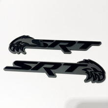 Stemma SRT Trackhawk 3D Emblema stemmi parafango nero vs grigio 2
 5