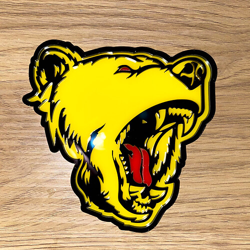 Orso Grizzly lingua rossa Distintivo 3D Emblema dei distintivi del portellone posteriore del parafango
