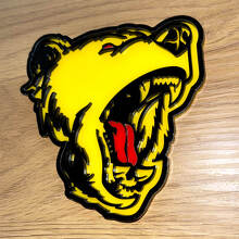 Orso Grizzly lingua rossa Distintivo 3D Emblema dei distintivi del portellone posteriore del parafango
 4