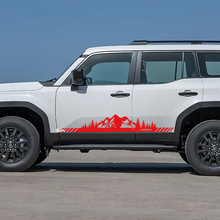 Toyota Land Cruiser porte laterali montagne alberi paesaggio stile decalcomanie adesivi in ​​vinile grafica
 2