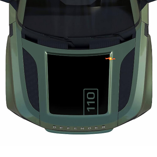 Adesivo Vinile Nero per Cofano per Land Rover Defender 110