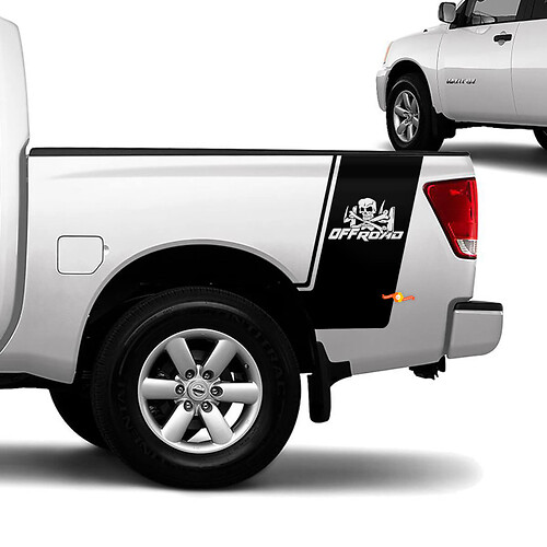 Nissan Titan Comodino Off Road Teschio Strisce Adesivi in ​​vinile Decalcomanie Grafica
