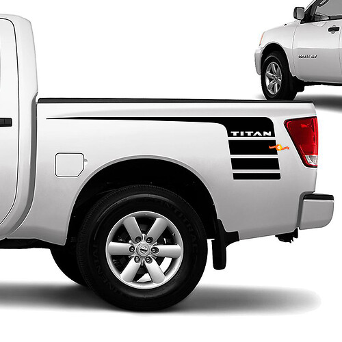 Nissan Titan Bedside Strobes Stripes Adesivi in ​​vinile Decalcomanie Grafica
