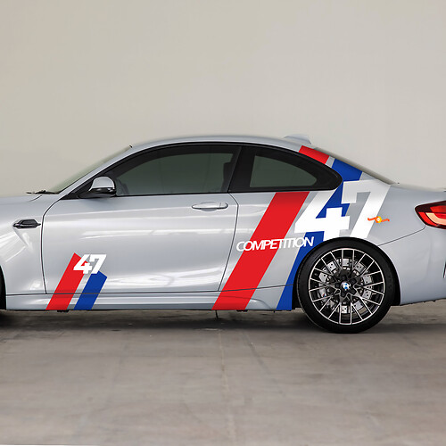 Adesivo in vinile per decalcomanie laterali BMW M2 M Performance Style
