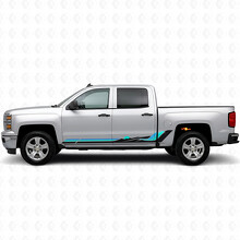 Strisce in vinile Retro Mountain Wave per porte e pannelli sottoporta per Chevrolet Silverado 1500 K2XX 2014-2019_2