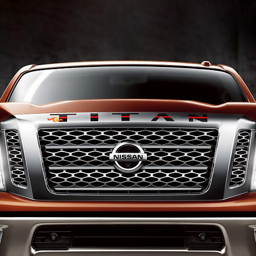 Cofano Nissan Titan Logo adesivi in ​​vinile decalcomanie grafica 2
