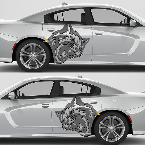 Kit di Adesivi Laterali Wildcat in Vinile per Dodge Challenger o Charger