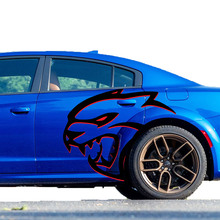 Enormi adesivi per decalcomanie laterali Hellcat Red Eye a due colori per Dodge Challenger Redeye o Charger Widebody
 2