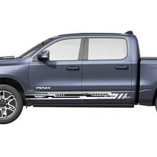 Adesivi in Vinile a Strisce Geometriche per Battitacco Porte Laterali per Dodge Ram 1500 REV 3