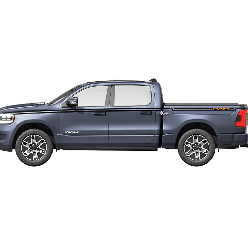 Strisce laterali Decalcomanie in vinile Adesivi Grafica Dodge RAM 1500 REV
