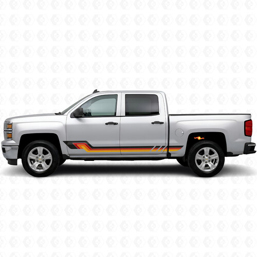 Strisce in Vinile Retro a Porte Parallele e Paraurti per Chevrolet Silverado 1500 K2XX 2014-2019