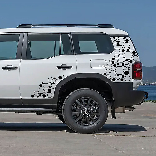 Adesivi in vinile a nido d'ape per lati e quarti posteriori per Toyota Land Cruiser 2024