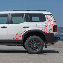 Toyota Land Cruiser Six-knot Honeycomb Porte laterali Decalcomanie posteriori Adesivi in ​​vinile Grafica
 2