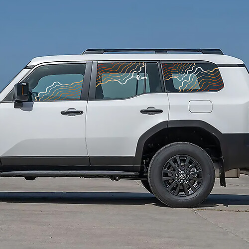Toyota Land Cruiser topografica finestra laterale decalcomanie adesivi in ​​vinile grafica
