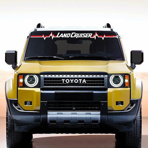 Toyota Land Cruiser Parabrezza impulso cardiaco Decalcomania Adesivi in ​​vinile Grafica
