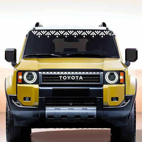 Grafica per adesivi in ​​vinile a nido d'ape per parabrezza Toyota Land Cruiser
