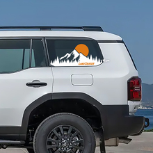 Toyota Land Cruiser topografica finestra lato montagna tramonto decalcomanie adesivi in ​​vinile grafica
 2