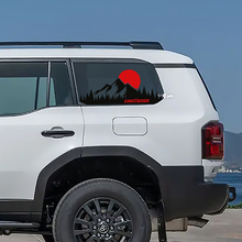 Toyota Land Cruiser topografica finestra lato montagna tramonto decalcomanie adesivi in ​​vinile grafica
 3