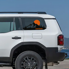 Toyota Land Cruiser topografica finestra lato montagna tramonto decalcomanie adesivi in ​​vinile grafica
 4