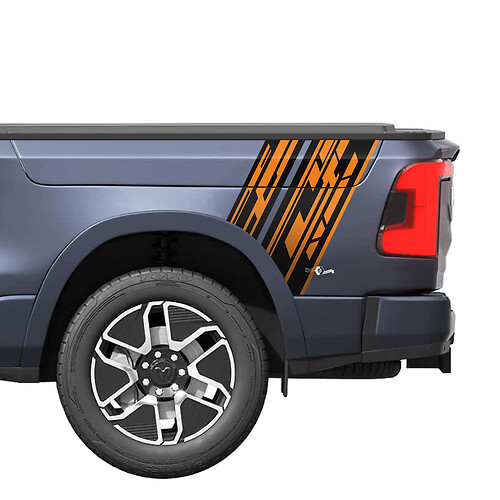 Strisce per camion laterali posteriori Rocker per Dodge RAM 1500 REV decalcomanie in vinile adesivi grafica 2
