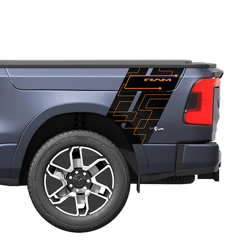 Strisce per camion laterali posteriori Rocker per Dodge RAM 1500 REV decalcomanie in vinile adesivi grafica 3
