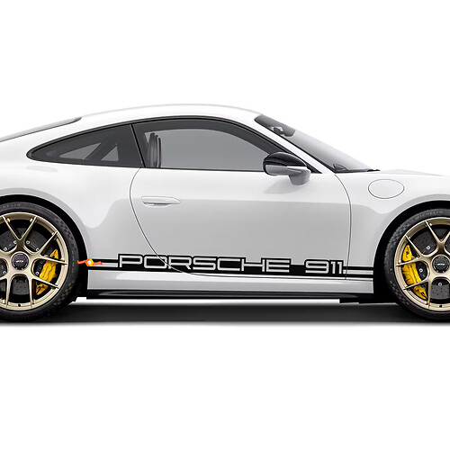 Adesivo decalcomania kit strisce bilancieri laterali Porsche 911 2
