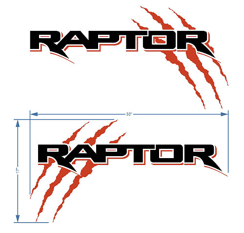 Adesivo grafico per fiancata Ford F150 Raptor Claw in 2 colori
