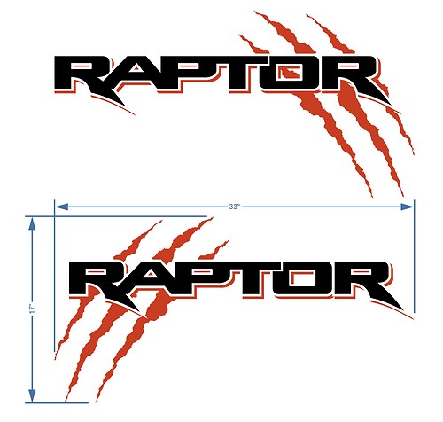 Adesivo decalcomania grafica sul comodino Ford F150 Raptor Claw 2 colori

