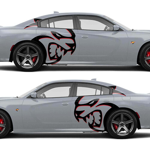 Enormi adesivi per decalcomanie laterali Hellcat in due colori per Dodge Challenger o Charger
