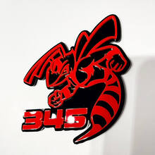 Distintivo 3D Hornet Bee 345 - Emblema personalizzato dei distintivi del portellone posteriore della griglia del parafango per auto e camion
 6