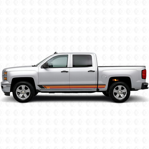 Strisce in vinile vintage per porta e pannello sottoporta per Chevrolet Silverado 1500 K2XX 2014-2019_1