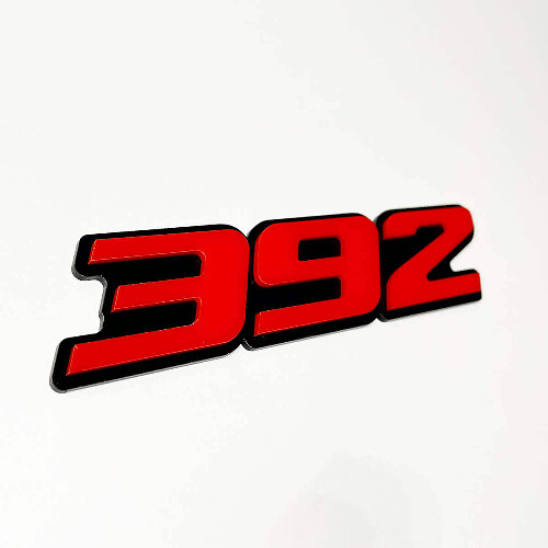 392 Raised 3D Red and Black — Emblema (parafango, portellone, griglia anteriore)