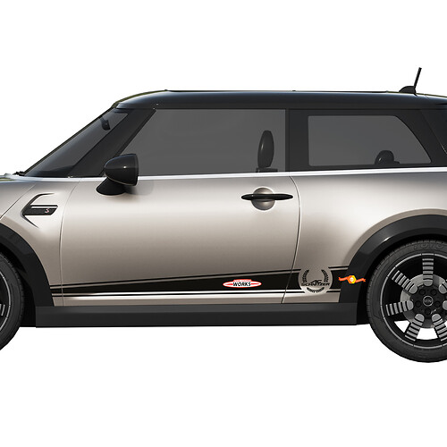 Decalcomania a strisce a scacchi Mini Cooper S e adesivo grafico
