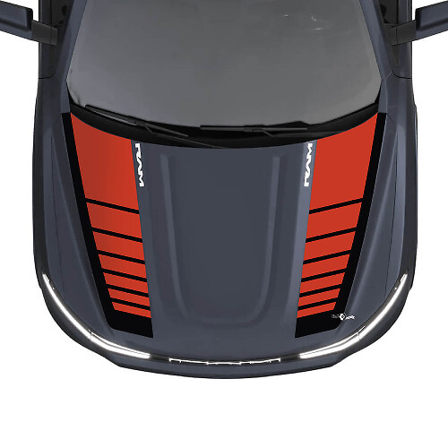 Strisce per cofano per Dodge RAM 1500 REV Decalcomanie in vinile Adesivi Grafica 2
