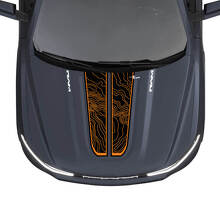 Hood Dual Stripes Mappa topografica per Dodge RAM 1500 REV Vinile Decalcomanie Adesivi Grafica
 2