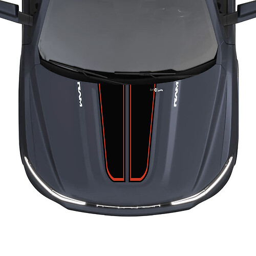 Cofano Dual Stripes per Dodge RAM 1500 REV Vinile Decalcomanie Adesivi Grafica
