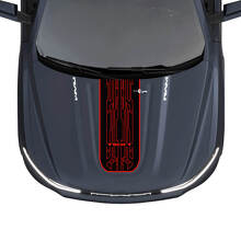 Striscia Adesiva Vinile Personalizzata in Stile Techno per Cofano Dodge Ram 1500 REV_3