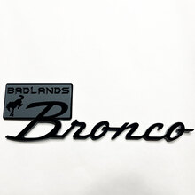 BRONCO Badlands Fender Badges Emblema del portellone emblema 3D Black Vs Grey
 5