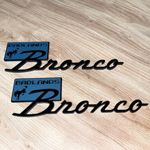 BRONCO Badlands Fender Badges Emblema del portellone emblema 3D Black Vs Grey
 6