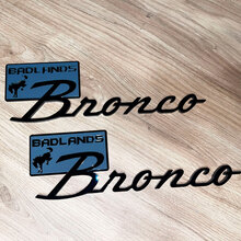 BRONCO Badlands Fender Badges Emblema del portellone emblema 3D Black Vs Grey
 8