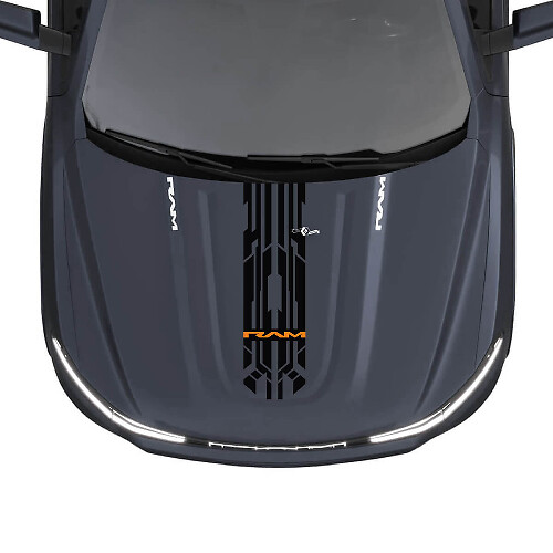 Hood Central Modern Stripes per Dodge RAM 1500 REV Vinile Decalcomanie Adesivi Grafica
