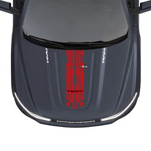 Adesivi in vinile a strisce corte Techno Style Custom Hood per Dodge Ram 1500 REV_2