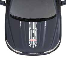 Adesivi in vinile a strisce corte Techno Style Custom Hood per Dodge Ram 1500 REV_3