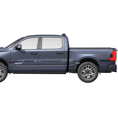 Strisce laterali in vinile Decalcomanie Adesivi Grafica Dodge RAM 1500 REV 2
