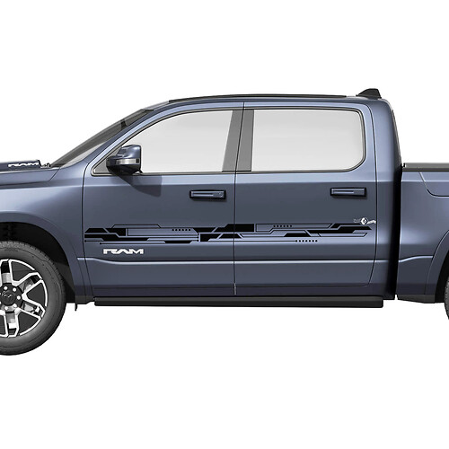 Strisce per porte laterali Decalcomanie in vinile Adesivi Grafica Dodge RAM 1500 REV

