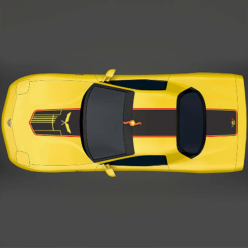 Kit di Adesivi in Vinile a Strisce per Cofano, Tetto e Bagagliaio Stile Teschio Jake per Chevy Corvette C5