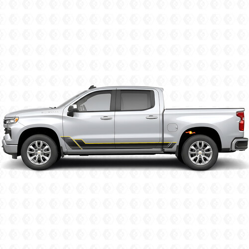 Strisce Angolari in Vinile per Portiera e Minigonne per Chevrolet Silverado 1500 T1XX 2019-2026_1