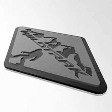 Bronco Badlands Distintivi per parafango Emblema del portellone posteriore Distintivo 3D Nero vs Grigio
 2